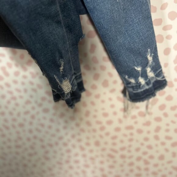 Flying Monkey Women’s Jeans 24 Waist Mid Rise‎ Ankle Skinny Distressed Raw Hem 0 - Picture 8 of 10
